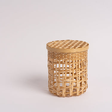 BAMBOO CYLINDRICAL GIFT BASKET