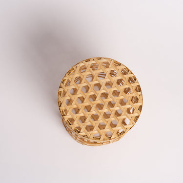 BAMBOO CYLINDRICAL GIFT BASKET
