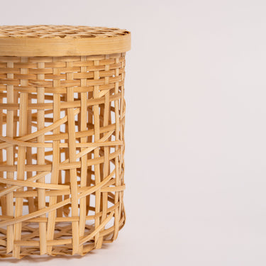 BAMBOO CYLINDRICAL GIFT BASKET