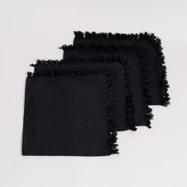KAPAS NAPKIN - BLACK (SET OF 4 )